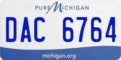 MI license plate DAC6764