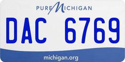 MI license plate DAC6769