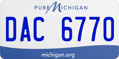 MI license plate DAC6770