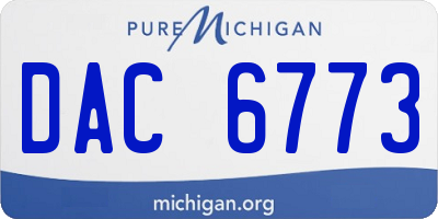MI license plate DAC6773