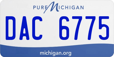 MI license plate DAC6775
