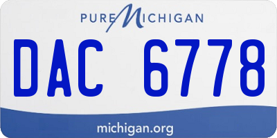 MI license plate DAC6778