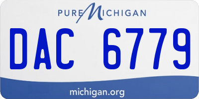 MI license plate DAC6779