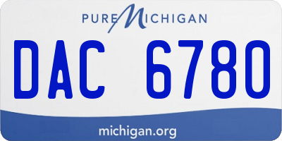 MI license plate DAC6780