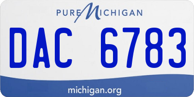 MI license plate DAC6783