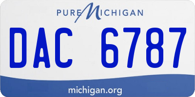 MI license plate DAC6787