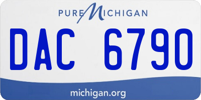 MI license plate DAC6790