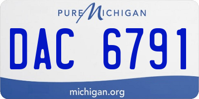 MI license plate DAC6791