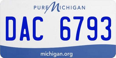 MI license plate DAC6793