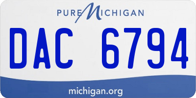 MI license plate DAC6794