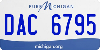 MI license plate DAC6795