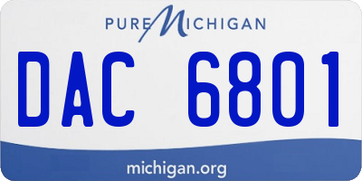 MI license plate DAC6801