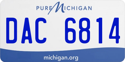 MI license plate DAC6814