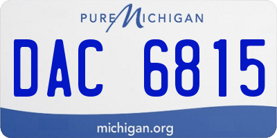 MI license plate DAC6815
