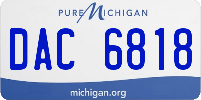 MI license plate DAC6818