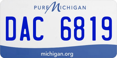 MI license plate DAC6819