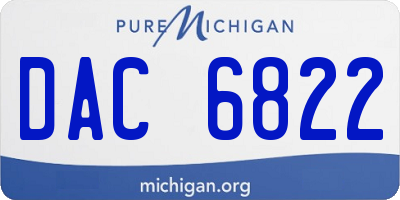 MI license plate DAC6822