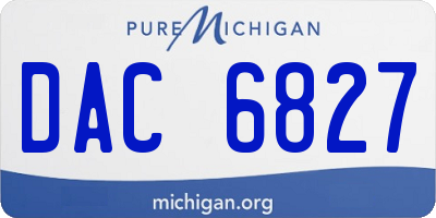MI license plate DAC6827