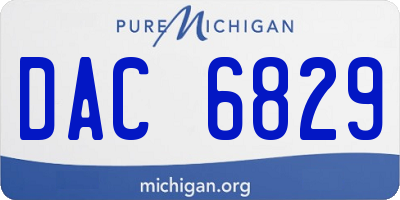 MI license plate DAC6829