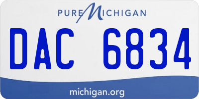 MI license plate DAC6834