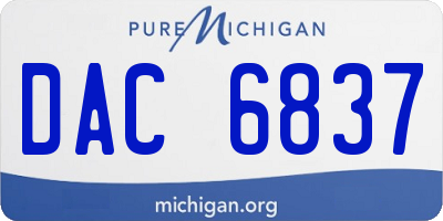 MI license plate DAC6837