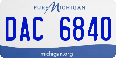MI license plate DAC6840