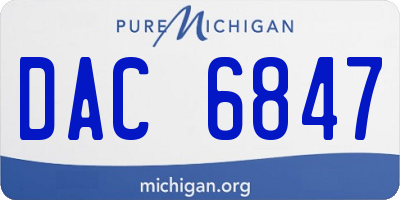 MI license plate DAC6847