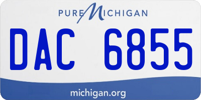 MI license plate DAC6855