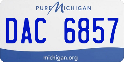 MI license plate DAC6857