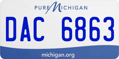 MI license plate DAC6863