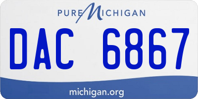MI license plate DAC6867