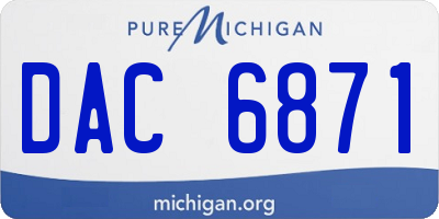 MI license plate DAC6871