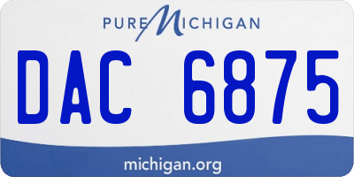 MI license plate DAC6875