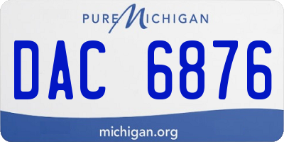 MI license plate DAC6876