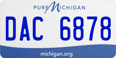 MI license plate DAC6878