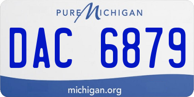 MI license plate DAC6879
