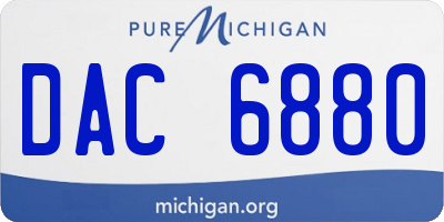 MI license plate DAC6880