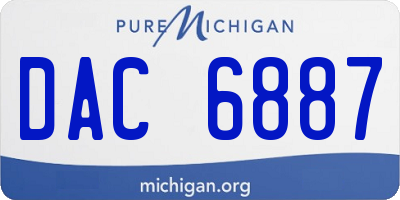 MI license plate DAC6887