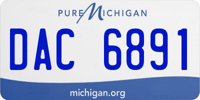 MI license plate DAC6891
