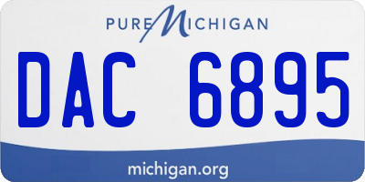 MI license plate DAC6895