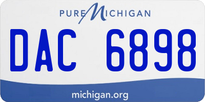 MI license plate DAC6898