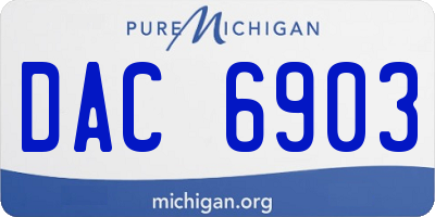 MI license plate DAC6903