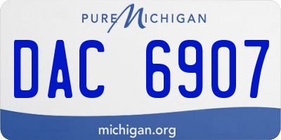 MI license plate DAC6907