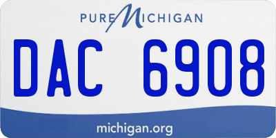 MI license plate DAC6908