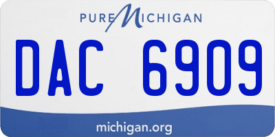 MI license plate DAC6909