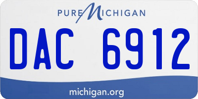 MI license plate DAC6912