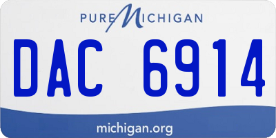MI license plate DAC6914
