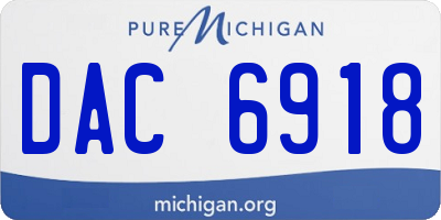MI license plate DAC6918