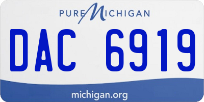 MI license plate DAC6919