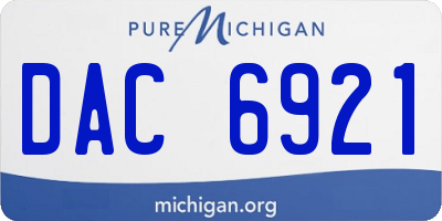 MI license plate DAC6921